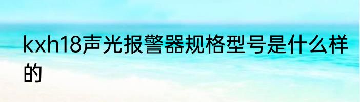 kxh18声光报警器规格型号是什么样的
