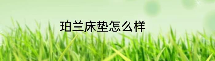 珀兰床垫怎么样
