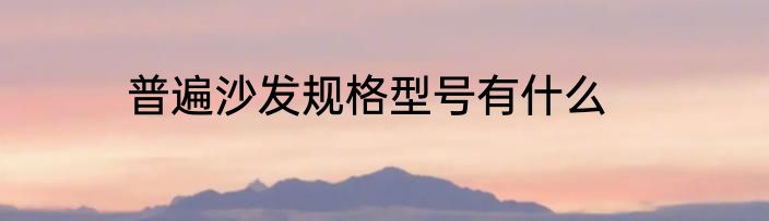 普遍沙发规格型号有什么