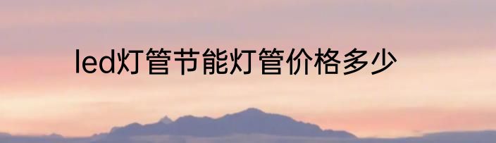 led灯管节能灯管价格多少