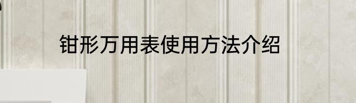 钳形万用表使用方法介绍