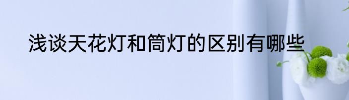 浅谈天花灯和筒灯的区别有哪些