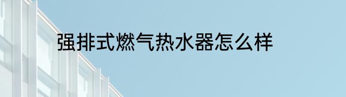 强排式燃气热水器怎么样