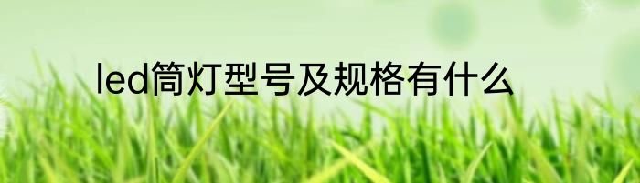 led筒灯型号及规格有什么