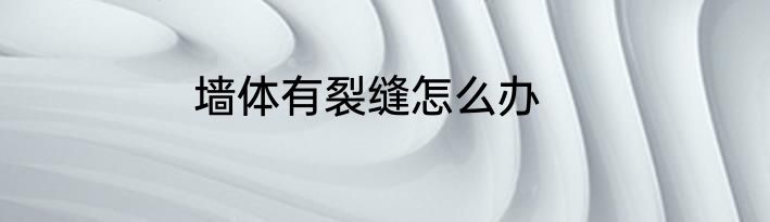 墙体有裂缝怎么办