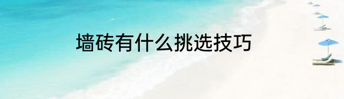 墙砖有什么挑选技巧