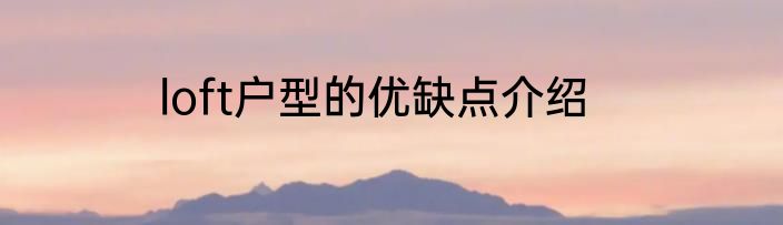 loft户型的优缺点介绍