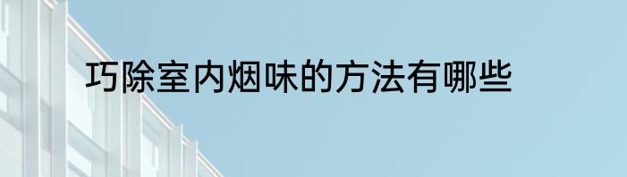 巧除室内烟味的方法有哪些