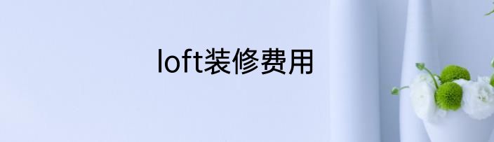 loft装修费用
