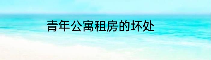 青年公寓租房的坏处