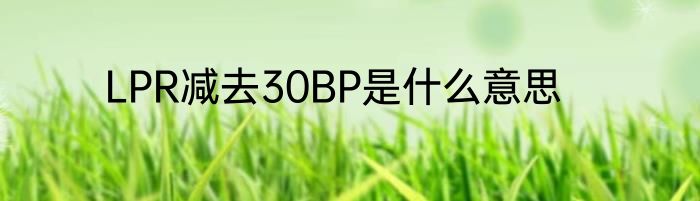 LPR减去30BP是什么意思