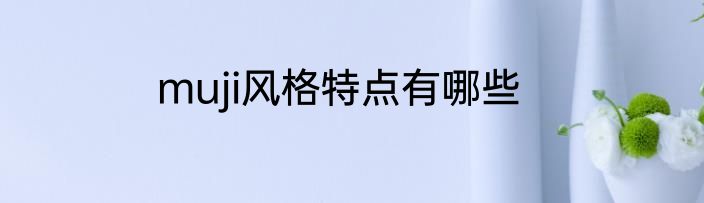 muji风格特点有哪些
