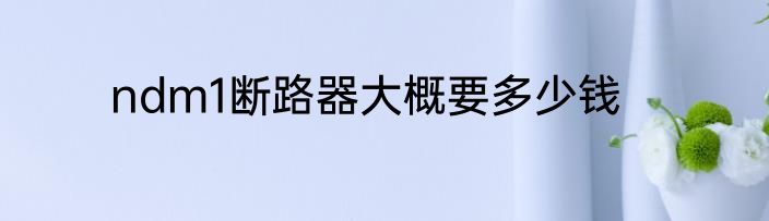 ndm1断路器大概要多少钱