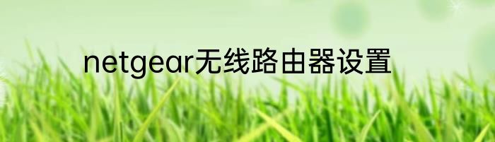 netgear无线路由器设置