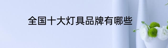 全国十大灯具品牌有哪些