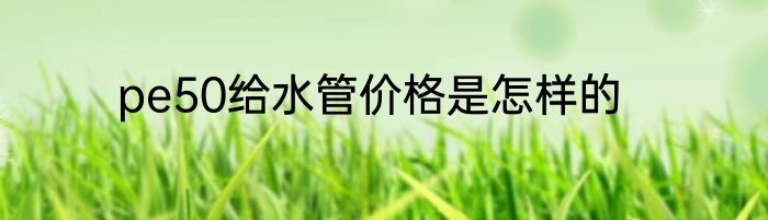 pe50给水管价格是怎样的