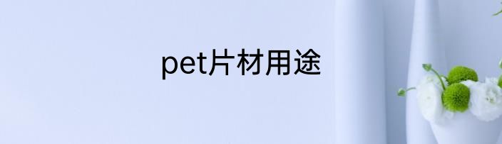 pet片材用途