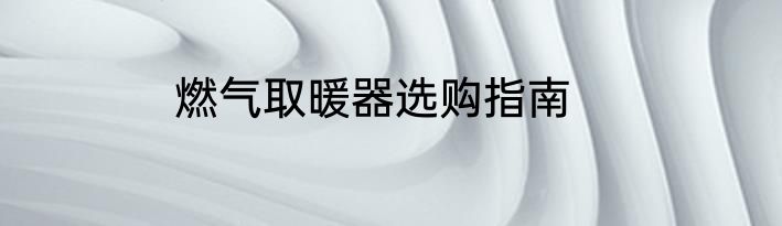 燃气取暖器选购指南