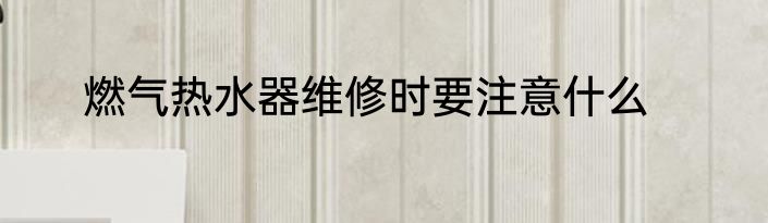 燃气热水器维修时要注意什么