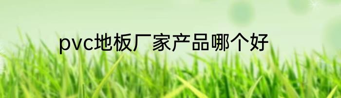pvc地板厂家产品哪个好