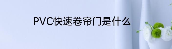 PVC快速卷帘门是什么