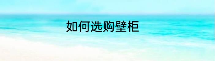 如何选购壁柜