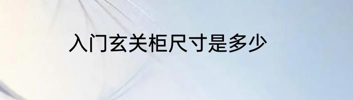 入门玄关柜尺寸是多少