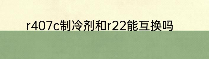 r407c制冷剂和r22能互换吗