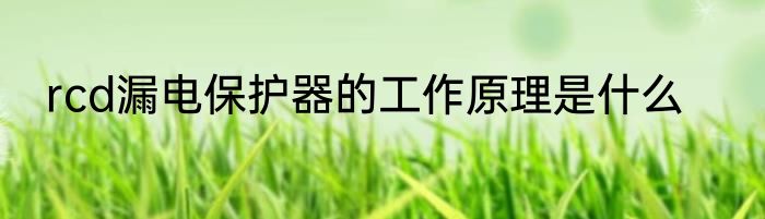 rcd漏电保护器的工作原理是什么