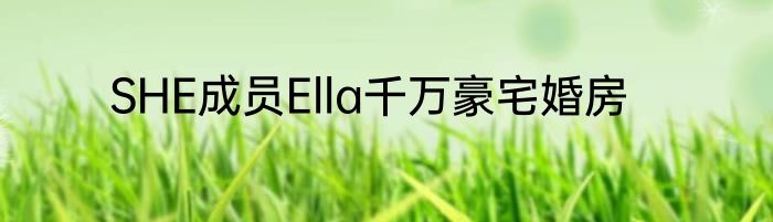 SHE成员Ella千万豪宅婚房