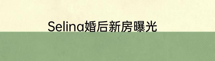Selina婚后新房曝光