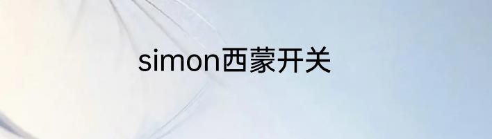 simon西蒙开关