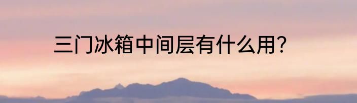 三门冰箱中间层有什么用？