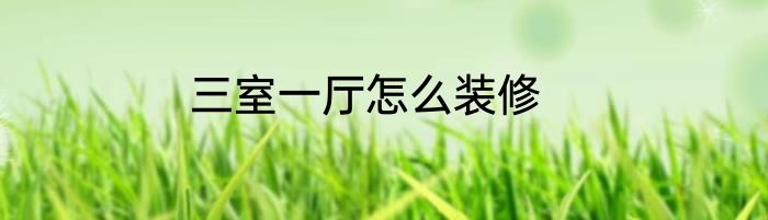 三室一厅怎么装修