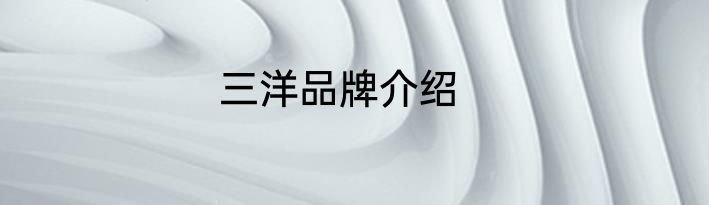 三洋品牌介绍