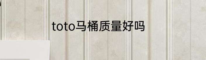 toto马桶质量好吗