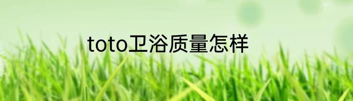 toto卫浴质量怎样
