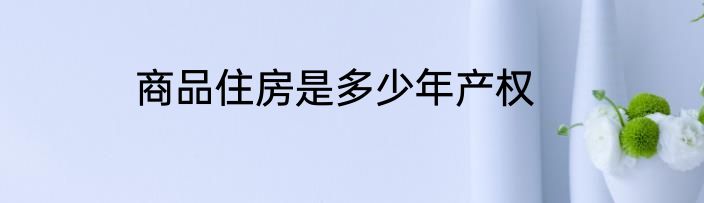 商品住房是多少年产权