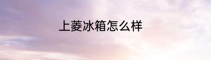 上菱冰箱怎么样