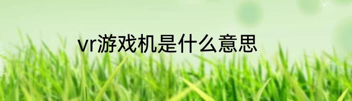 vr游戏机是什么意思