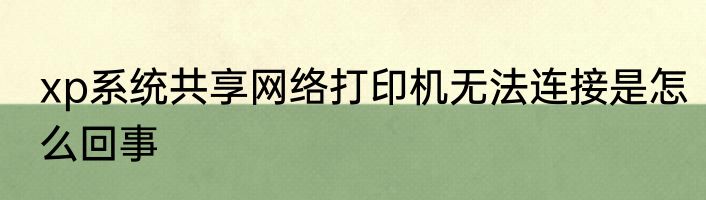 xp系统共享网络打印机无法连接是怎么回事