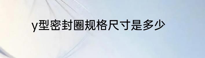 y型密封圈规格尺寸是多少