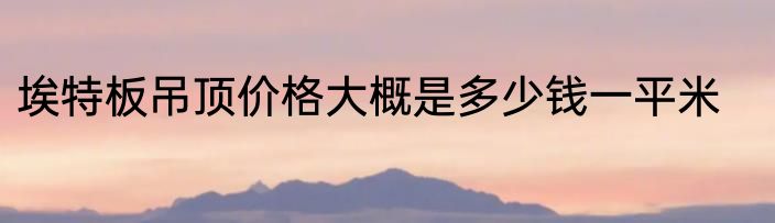 埃特板吊顶价格大概是多少钱一平米