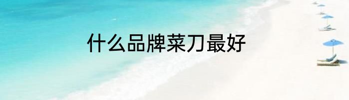 什么品牌菜刀最好