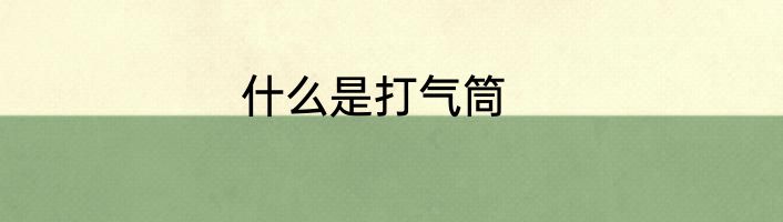 什么是打气筒