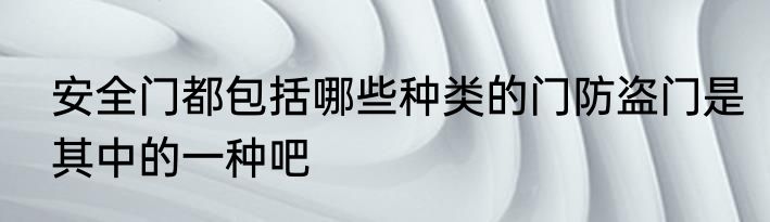 安全门都包括哪些种类的门防盗门是其中的一种吧