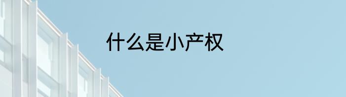 什么是小产权