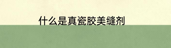 什么是真瓷胶美缝剂
