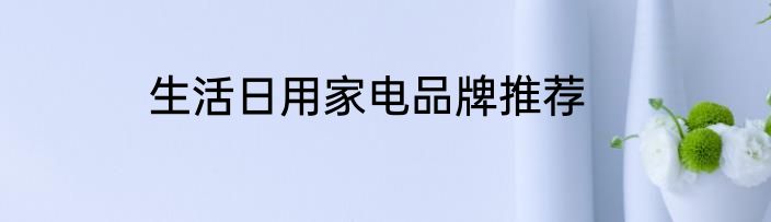生活日用家电品牌推荐