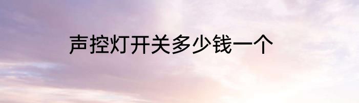 声控灯开关多少钱一个